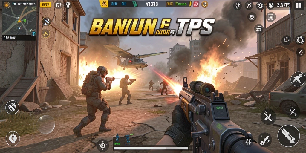 Screenshot gameplay 47F menampilkan aksi tembak-tembakan yang intens.