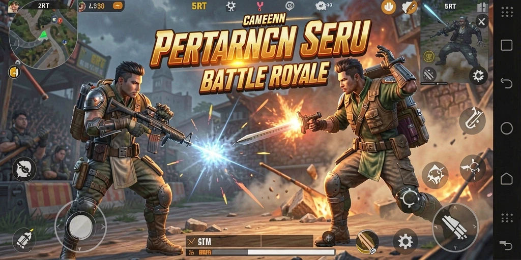 Screenshot dari gameplay seru 5RT dalam aksi Battle Royale.