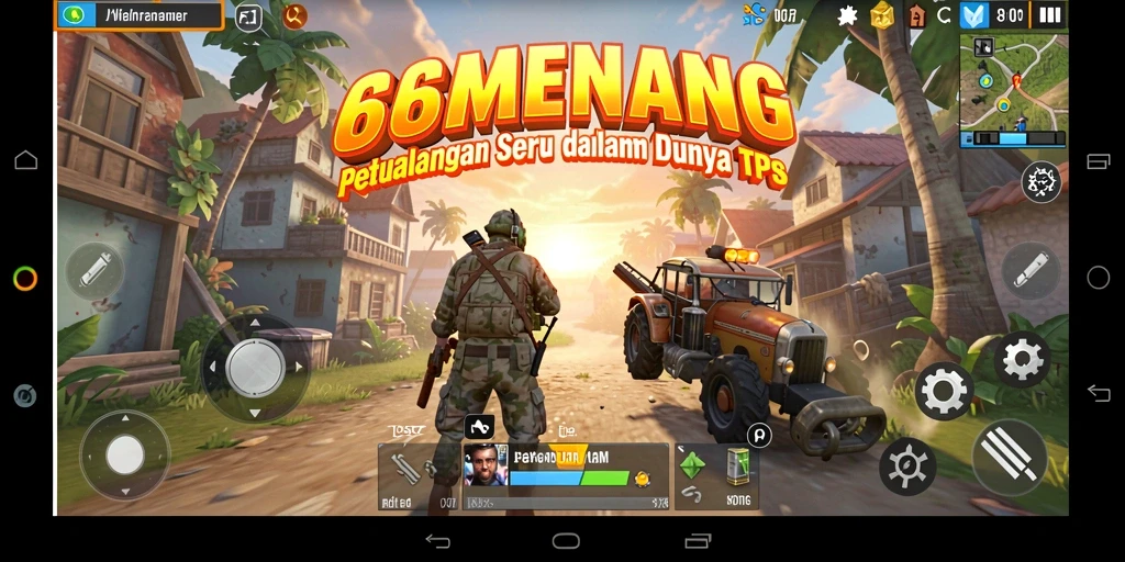Tangkapan layar gameplay 66MENANG menampilkan aksi seru dalam mode TPS.