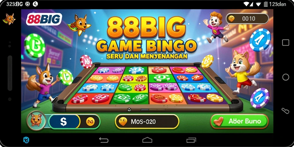 Tampilan gameplay seru di aplikasi Bingo 88BIG.