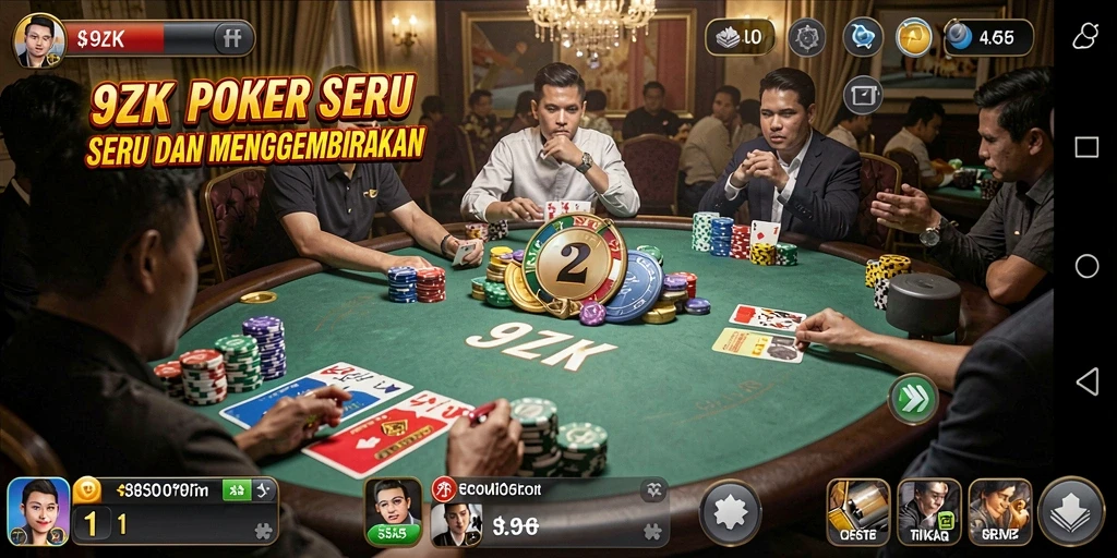 Tampilan gameplay seru di 9ZK dengan fitur interaksi pemain.