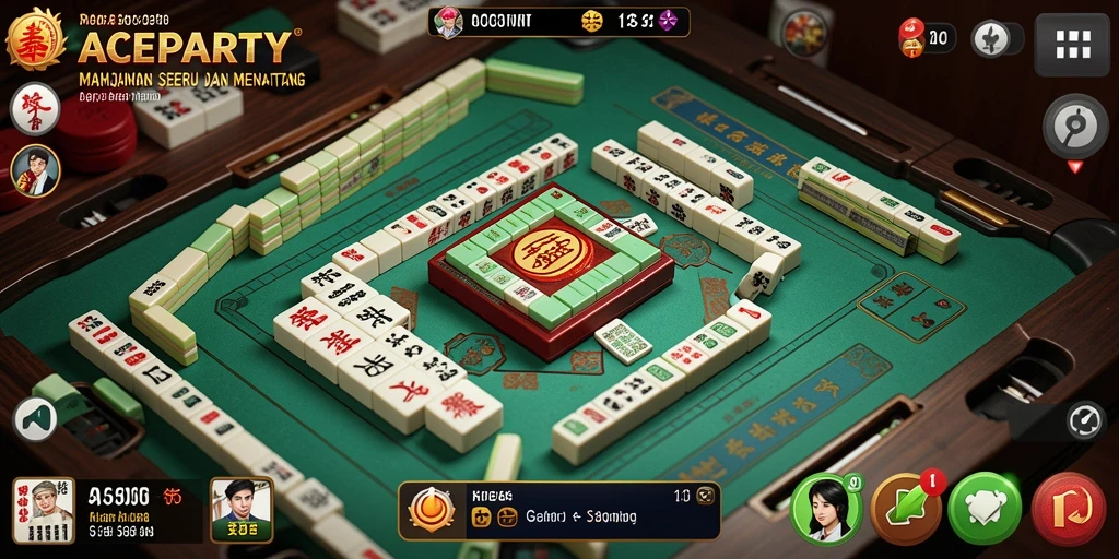 Screenshot gameplay ACEPARTY yang menunjukkan momen seru permainan Mahjong.