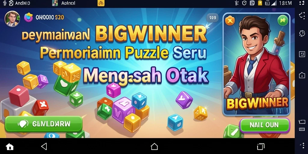 Tampilan menarik dari gameplay BIGWINNER menampilkan tantangan Puzzle yang seru.