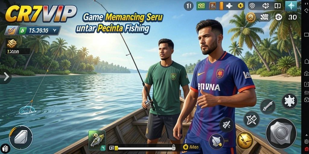 Tampilan gameplay menarik di dunia memancing CR7VIP.