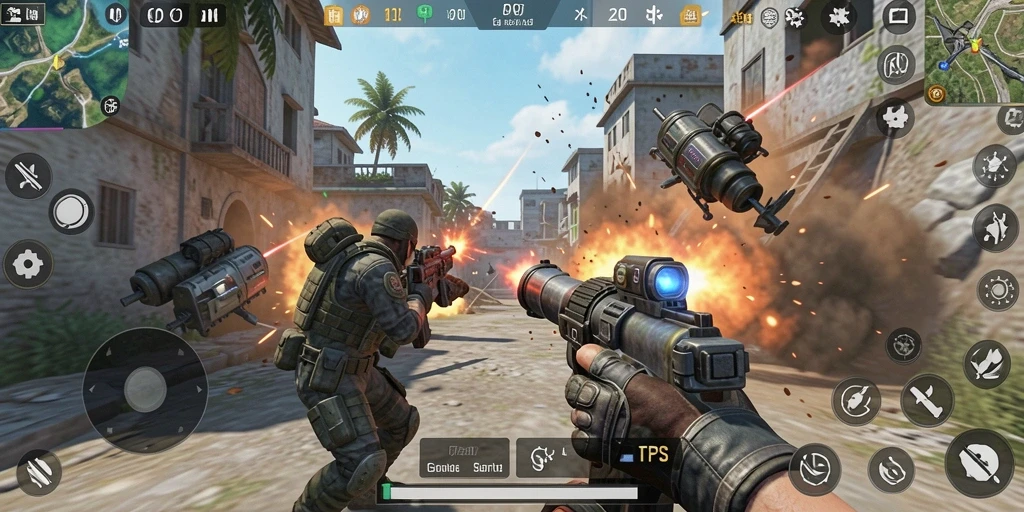 Screenshot gameplay D06 menampilkan aksi mendebarkan dalam pertempuran TPS.
