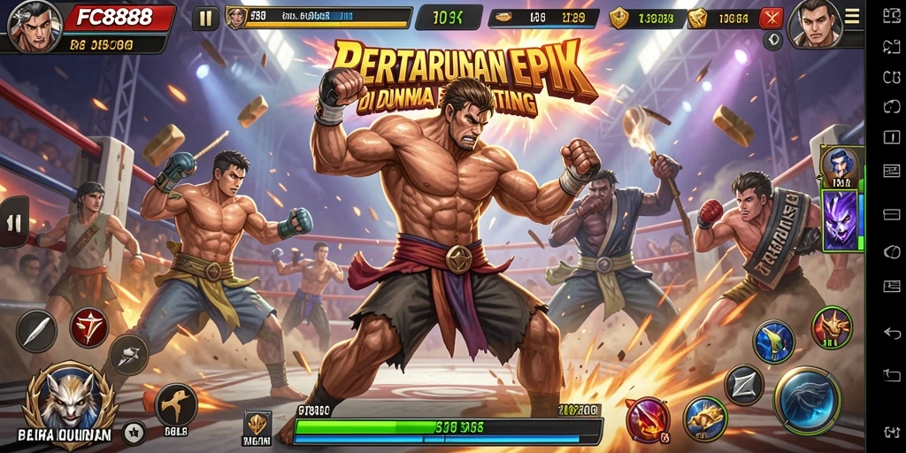 Tampilan seru gameplay pertarungan di FC888.