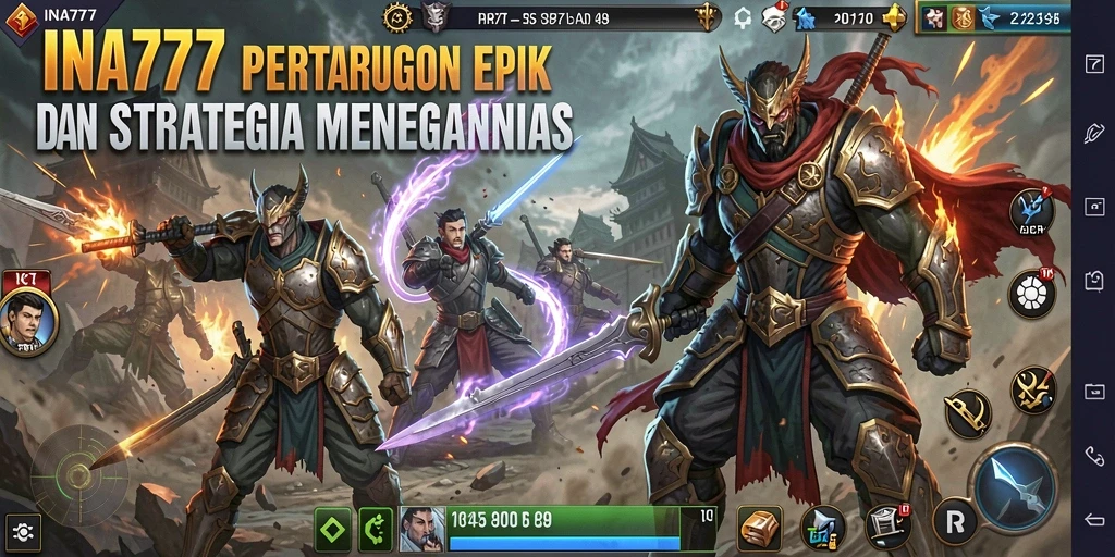 Screenshot menampilkan aksi pertarungan epik di INA777.