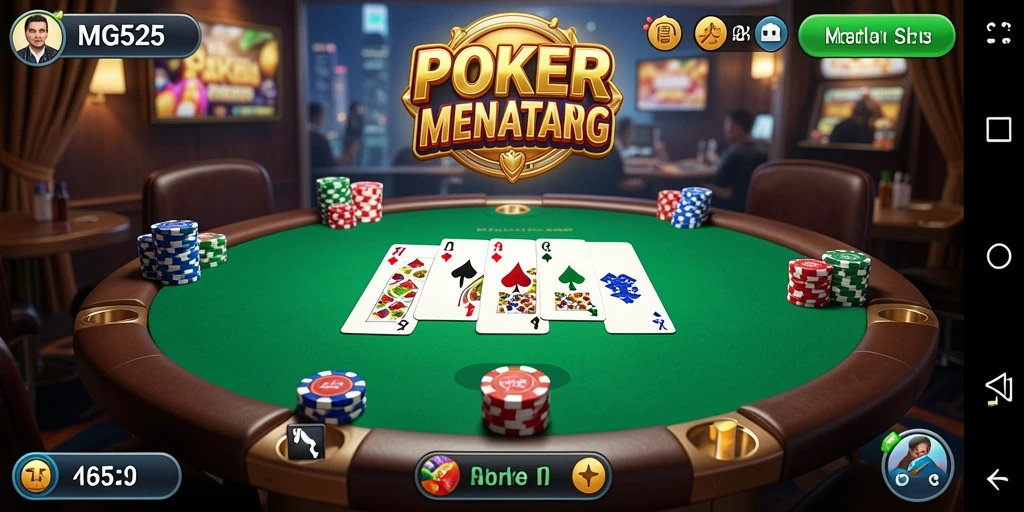 Tampilan gameplay Poker yang menarik dan interaktif.