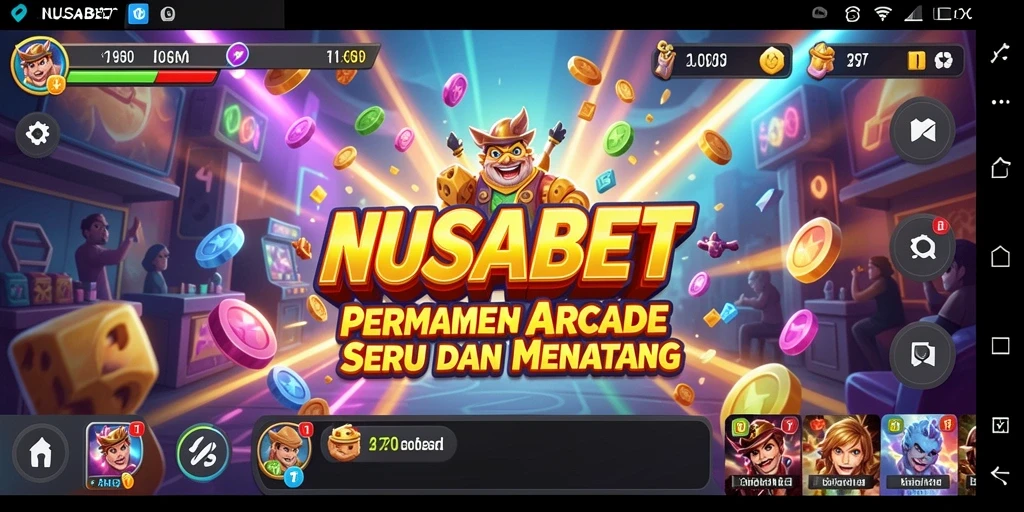 Screenshot menunjukkan aksi seru dalam permainan Arcade NUSABET.