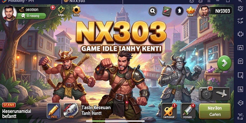 Screenshot gameplay NX303 yang menunjukkan karakter sedang beraksi di dunia Idle