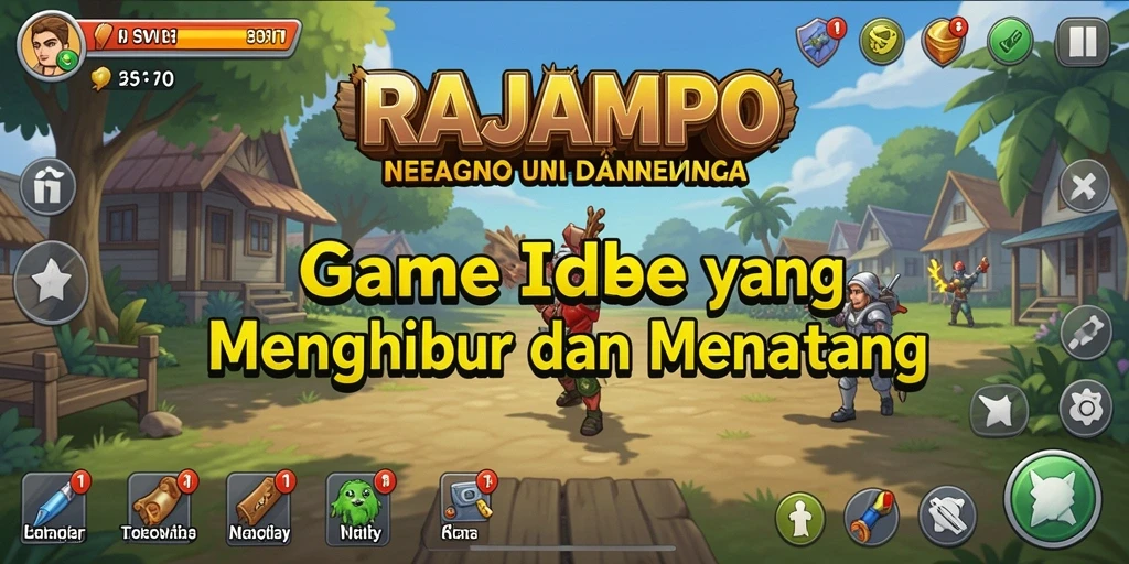 Tangkapan layar gameplay RAJAMPO menampilkan keseruan dalam membangun kerajaan.