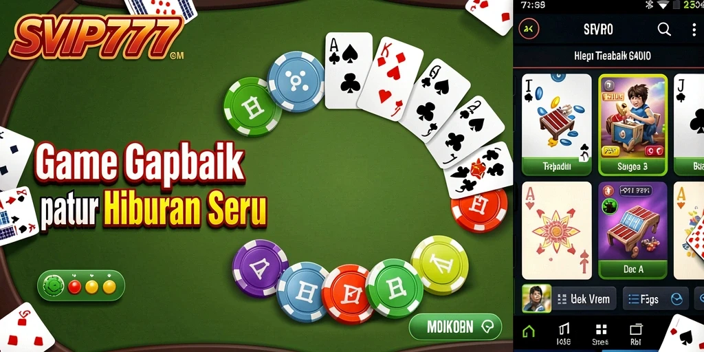 Tampilan gameplay seru dari permainan Gaple SVIP777 yang menarik.