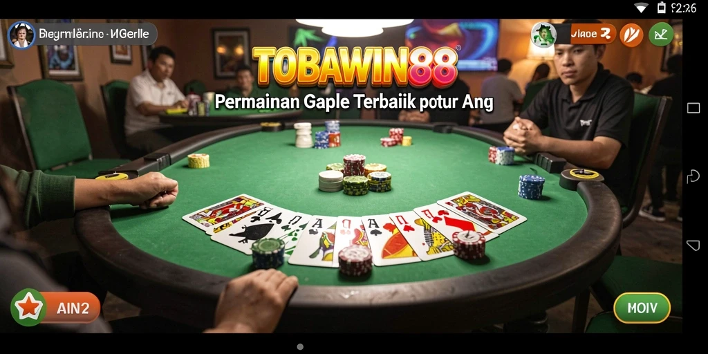 Tampilan gameplay seru Gaple di TOBAWIN88.