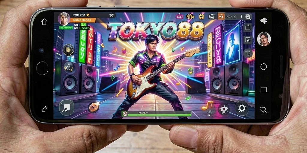 Screenshot gameplay TOKYO88 yang menunjukkan keseruan bermain musik.