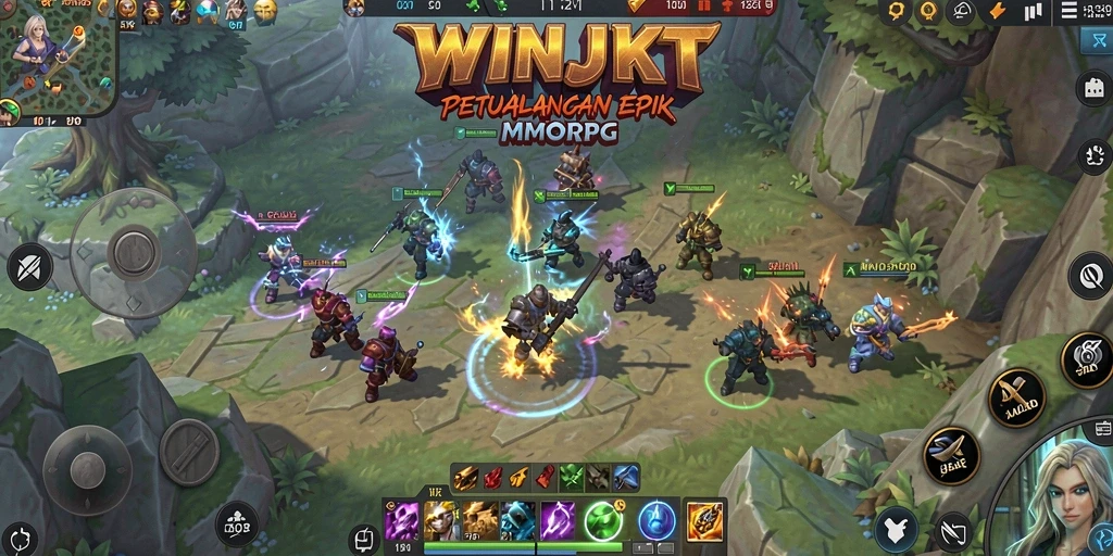 Tangkapan layar gameplay WINJKT menampilkan aksi seru di dunia MMORPG.
